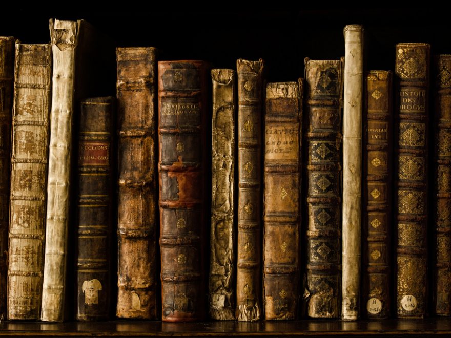 A series of old books