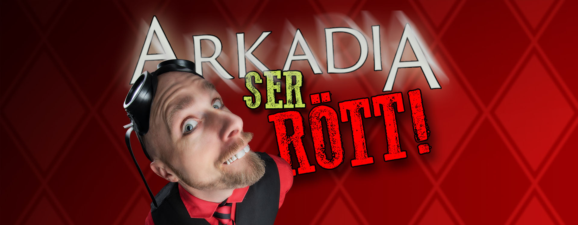 Arkadia ser Rött - en titel och trollkarlen med stora tänder.
